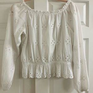 White Eyelet Off the Shoulder Top